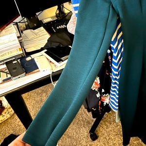 Green long sleeve long formal dress